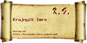 Krajnyik Imre névjegykártya